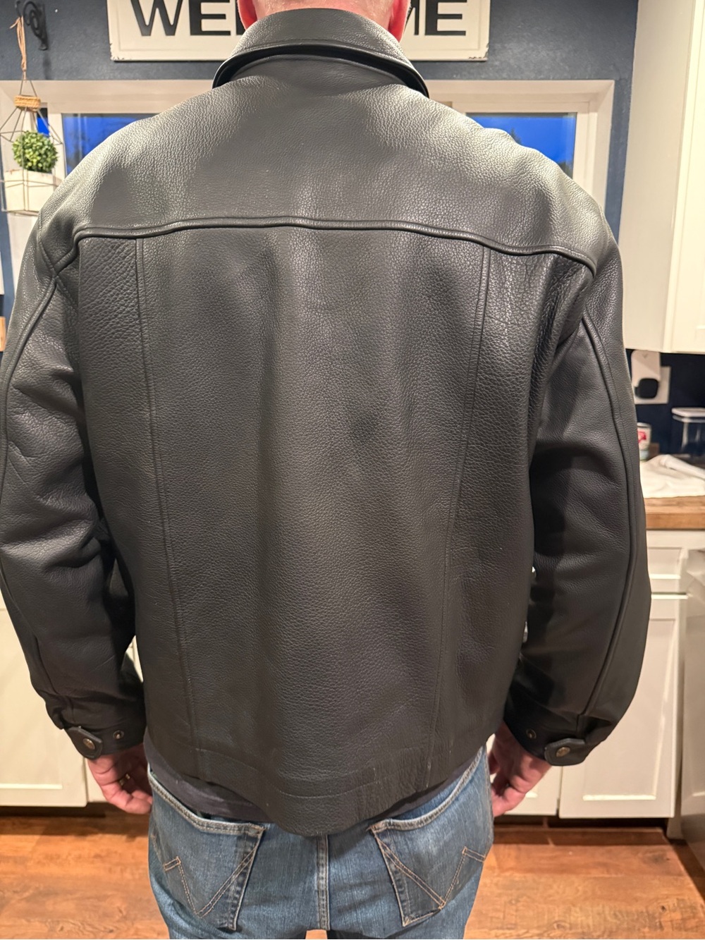 Men's XL Pendleton Black Leather Jacket - Classic Pebbled Finish